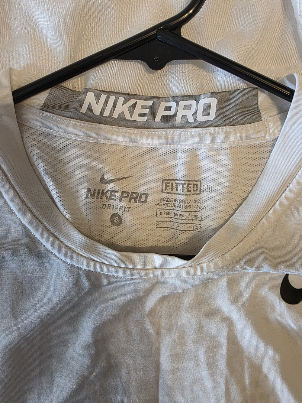 Nike White Pro Dri-FIT Short Sleeve Training Top - Picture 3 of 3
